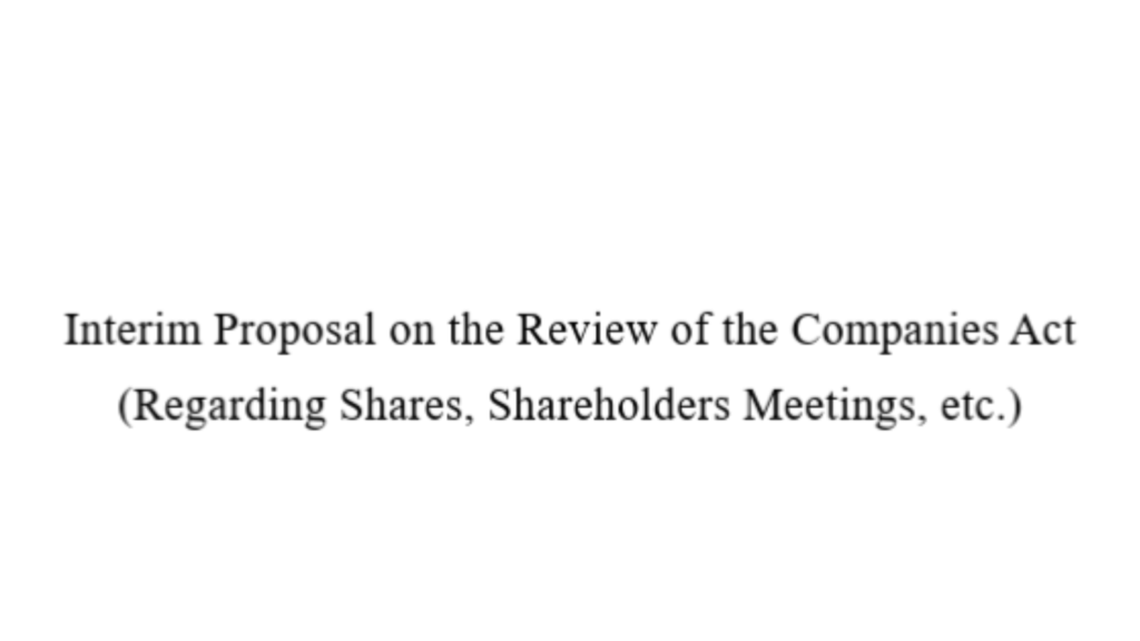 Public Comments: Interim Draft for Companies Act Revision